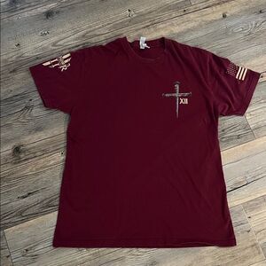 Next Level Apparel Burgundy Cross Sword Graphic Tee